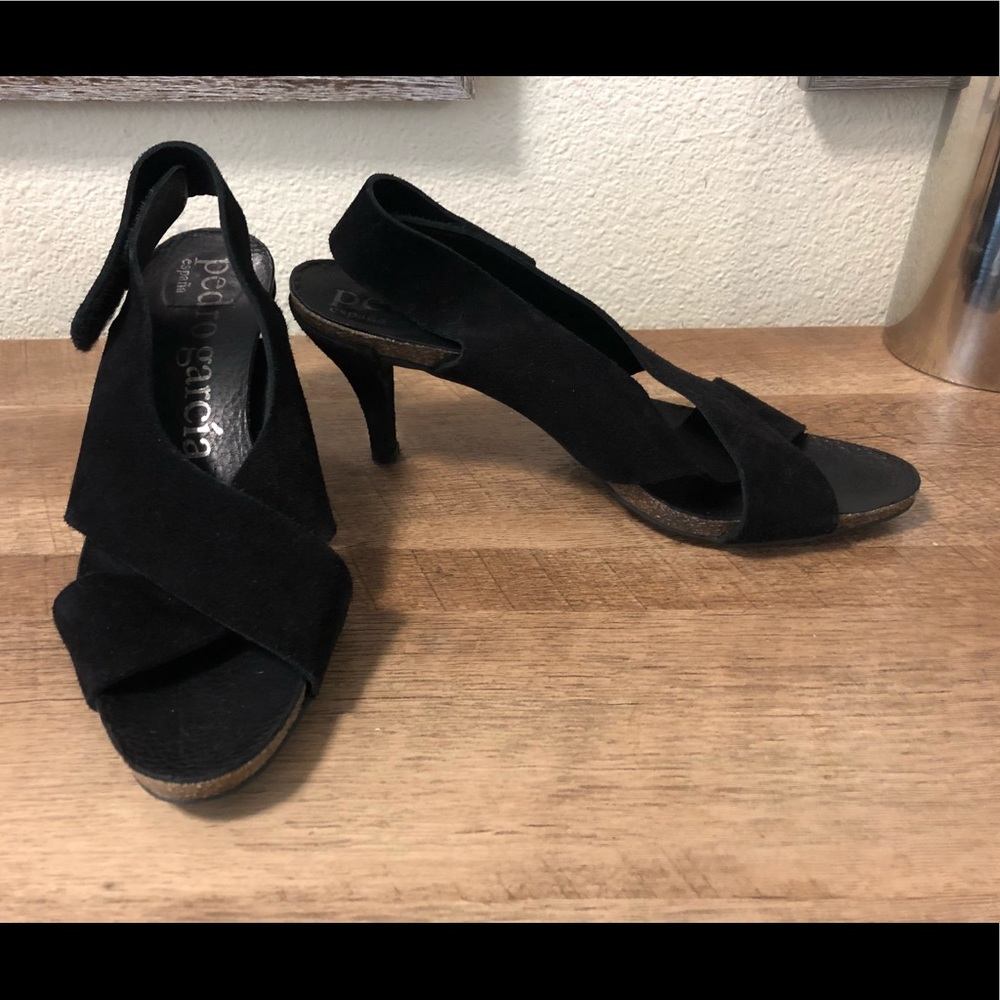 Pedro Garcia Black Suede Heels